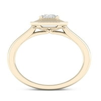 Zaručnički prsten od 14 karata od žutog zlata s dijamantom od baguette od 34 karata