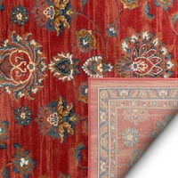 Dobro tkani tradicionalni Vintage orijentalni cvjetni tepih u boji maline 7'10 9'10 prostirka za prostor za sjedenje